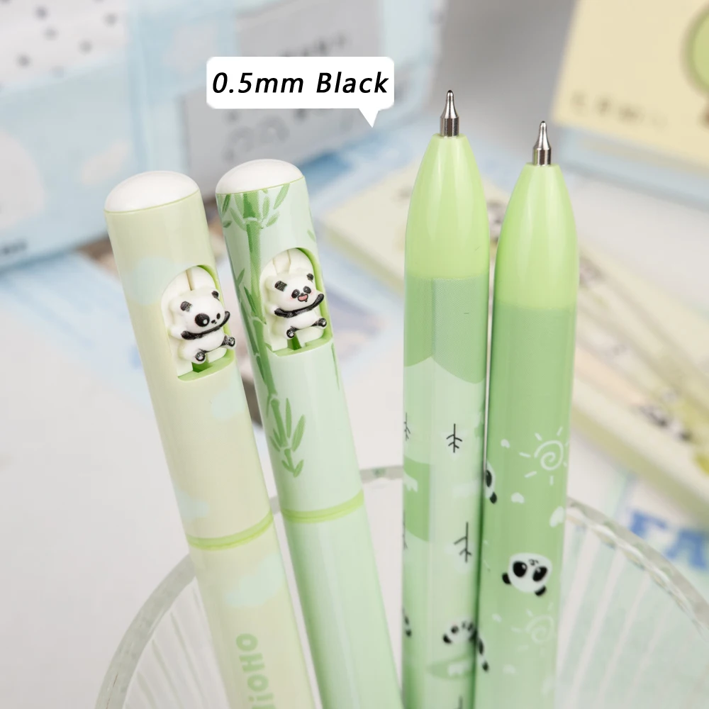 4 Pcs/Set Panda Design Gel Pens 0.5mm Fine Point Smooth Writing Quick-Dry Black Ink Pen for School Office Writing Stationery