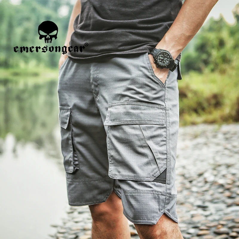 EMERSONGEAR pantalones cortos tácticos de Ingeniería humana para hombre, pantalón informal con etiqueta azul, Mulitcam, para deportes al aire libre, Airsoft, senderismo caza|Pantalones de - AliExpress