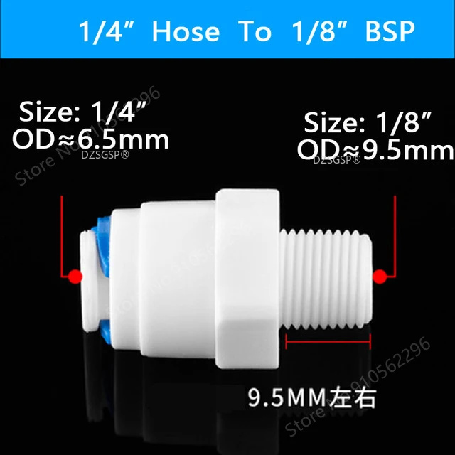 RO Water Straight Pipe Fitting 1/4