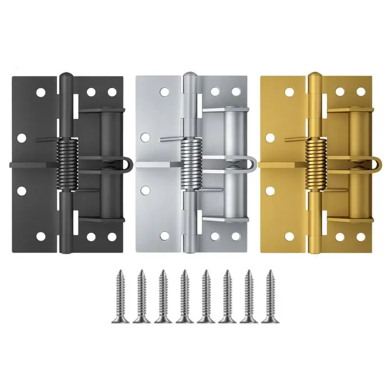 4 Inch Positioning Hinge Spring Automatic Door Closing Hinge Wooden Door Kitchen Multi-function Detachable Spring Hinges