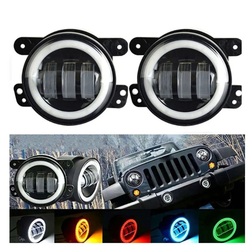 

Car Fog Light 12V LED Lens Angel Eye Fog Driving Lamp for Ford Focus 2 Renault Duster Logan Mitsubishi Lancer X Outlander XL ASX