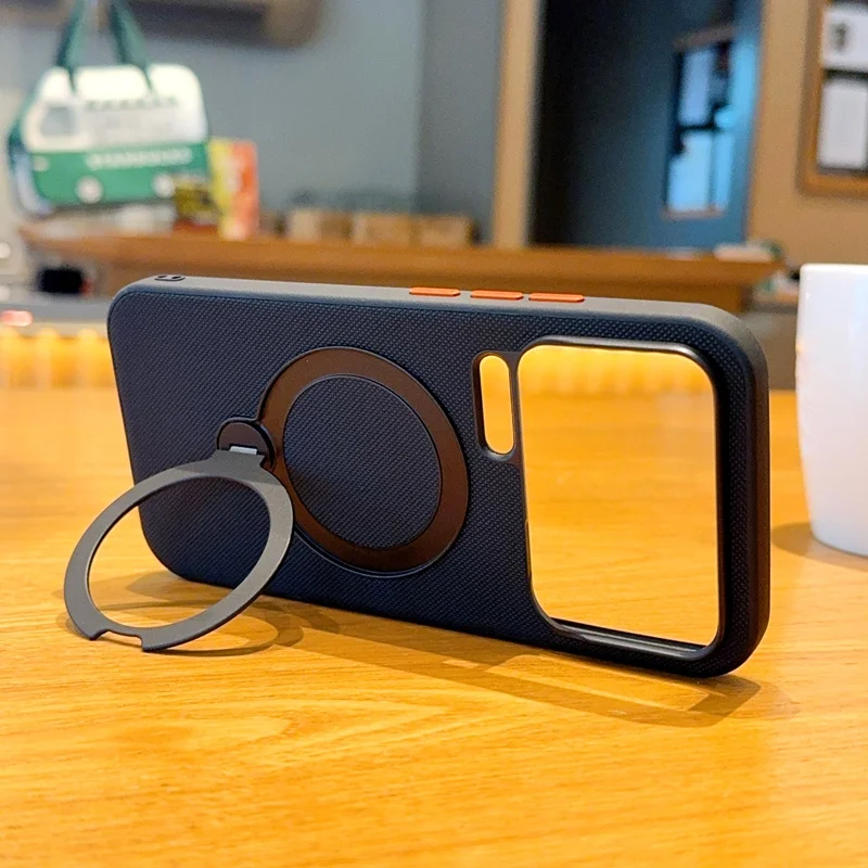 Rotating Magnetic Bracket Shockproof Hard Back Cover Case