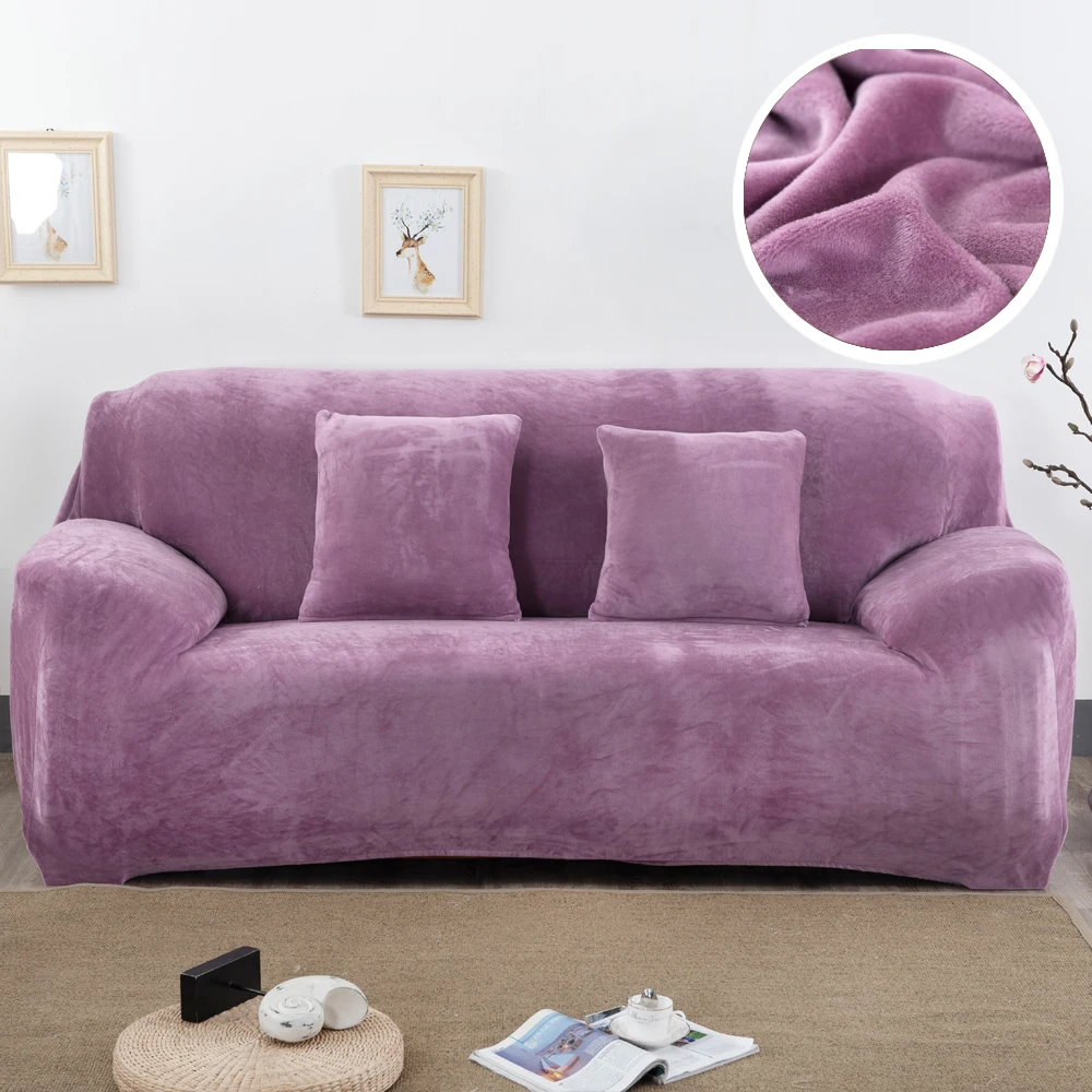 Velvet Sofa Cover Thicken Non-Slip Flannel Couch Cover Plush Plaid For  Living Room Slipcover Warm Waterproof Furniture Protector - AliExpress