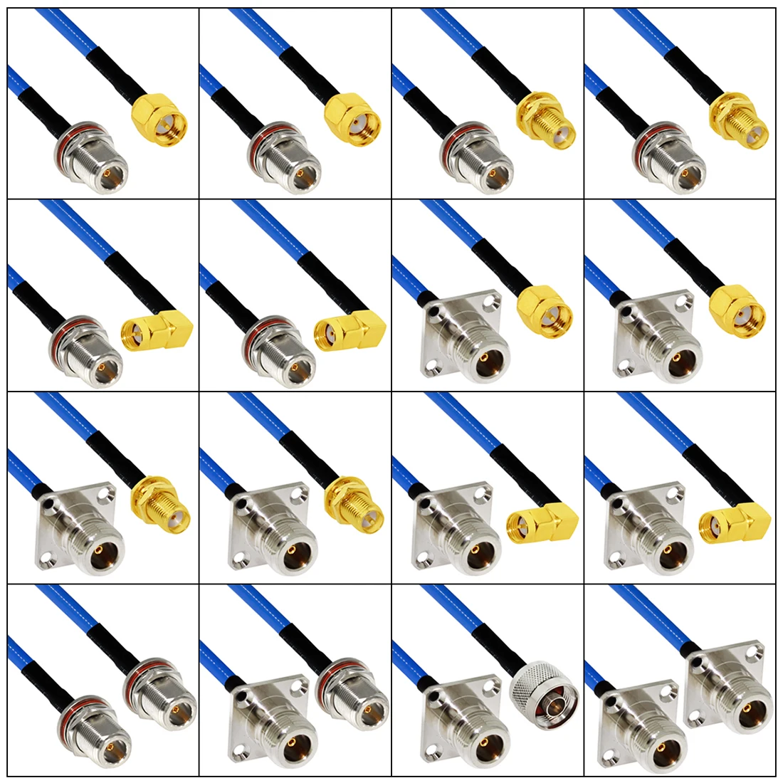 1pc sma männlich weiblich rp Winkel zu n Typ Stecker Buchse Panel Mount Pigtail Kabel rg402.141 "blaue Jacke 20cm/50cm/100cm