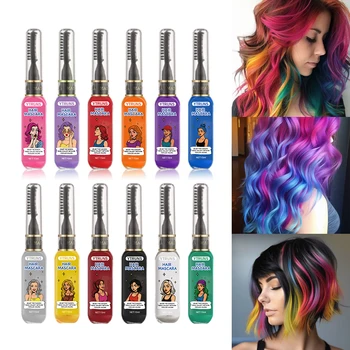13 Color Temporary Hair Dye - Single Brush Included, Buildable Long Lasting Hair Paint, Smudge Resistant for Party & Stage 1