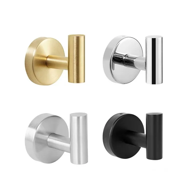 Polished Bathroom Towel Hooks 2Pcs Stainless Steel Coat Robe Hook Wall Hanger with Screws Towel Rack Hang Hook for Hotel Kitchen