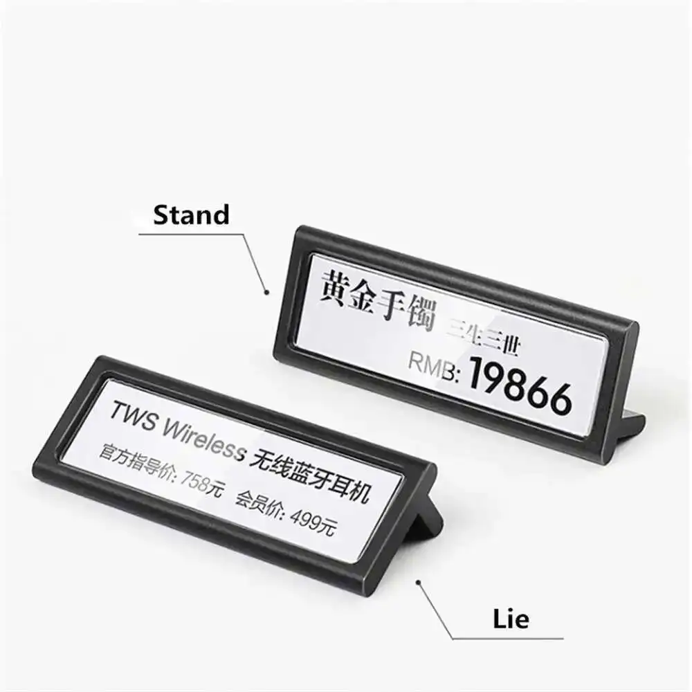 10pcs 6cm X 2cm 금속 미니 사인 디스플레이 홀더 가격 카드 태그 라벨 카운터 탑 티켓 종이 홀더 스탠드