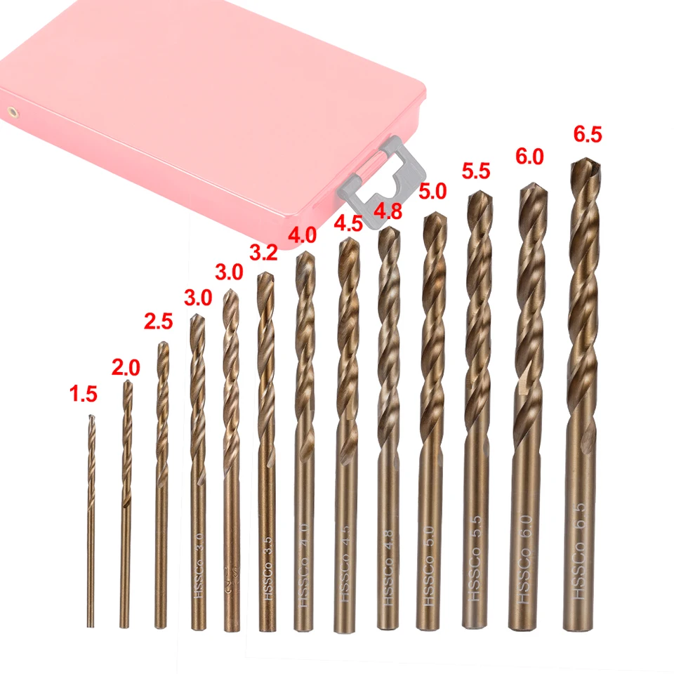 M MIMHOOY 5mm / 0.19\" Cobalt Drill Bit Set (10 Pcs), M35 Cobalt Twist Drill Bits For Stainless Steel And Hard Metal