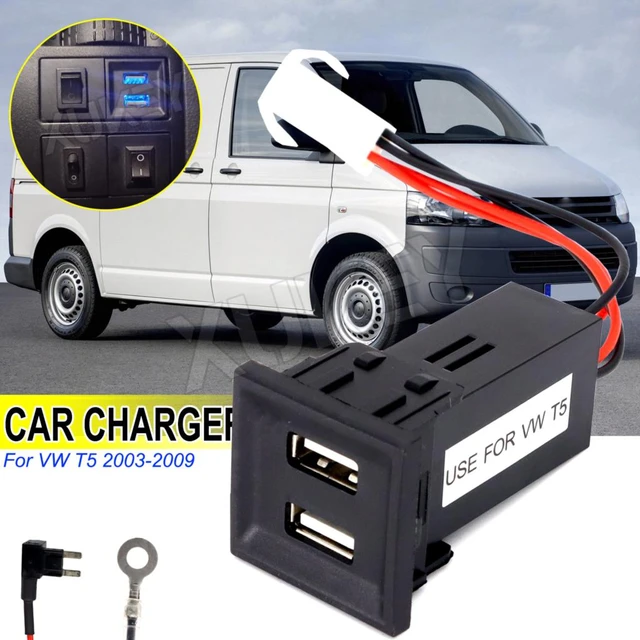 2.1A Universal Car Dual USB Port Charger Socket For VW Volkswagen  Transporter T4 