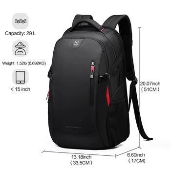 OIWAS School Bags 14 Inch Laptop Backpacks Waterproof Nylon 29L Casual Shoulder Bagpack Travel Teenage