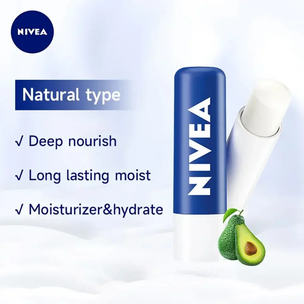 Nivea Moisturizing Lipstick Natural Lip Care Oil for Lips Rose Cherry Strawberry 4.8g Moisturizing for Women Men Lip Skin Care images - 6