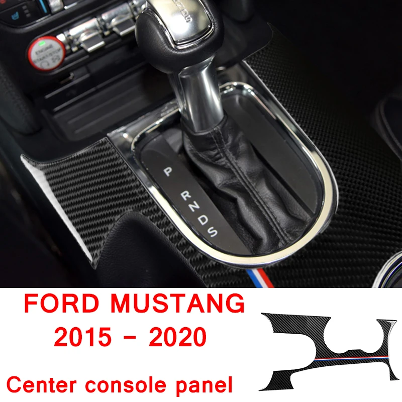 

Carbon Fiber Tricolor Center Console Panel Decoration Patch Car Stickers For Ford Mustang 2015 2016 2017 2018 2019 2020