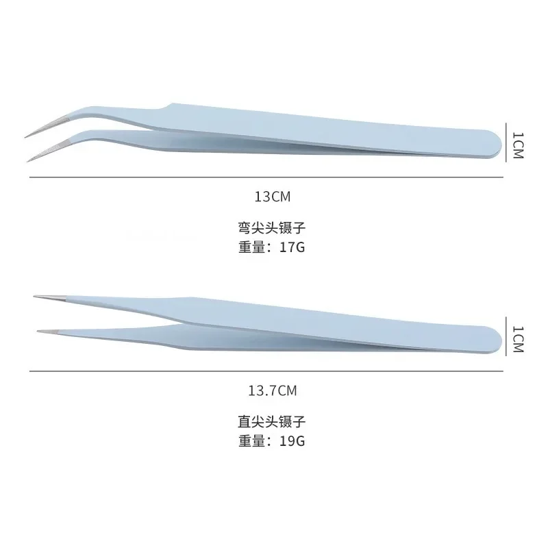 Eyebrow Tweezers Stainless Steel Slant Tip Hair Removal Makeup Tool Kit Eyelashes Extension High Precision Anti-Static Tweezers 4