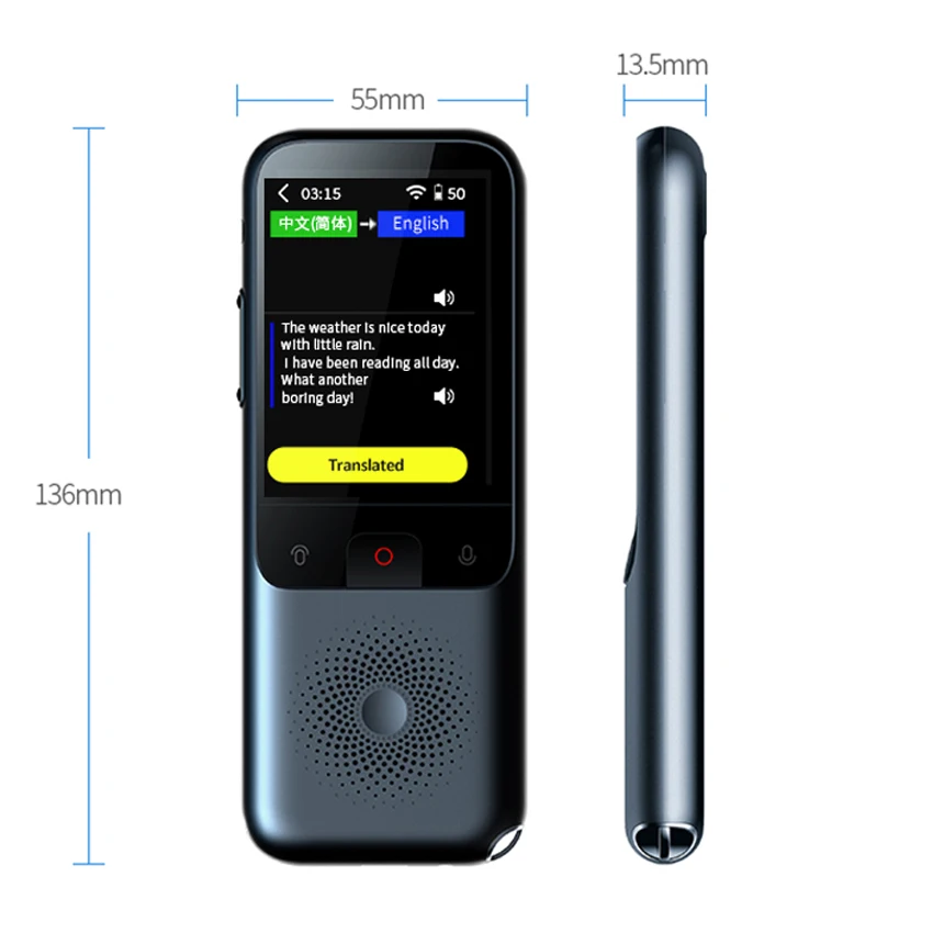 T11 2.4inch Touch Screen Translator Real-Time Smart Voice Photo Translator 138 Languages Translation Portable Offline Tradutor