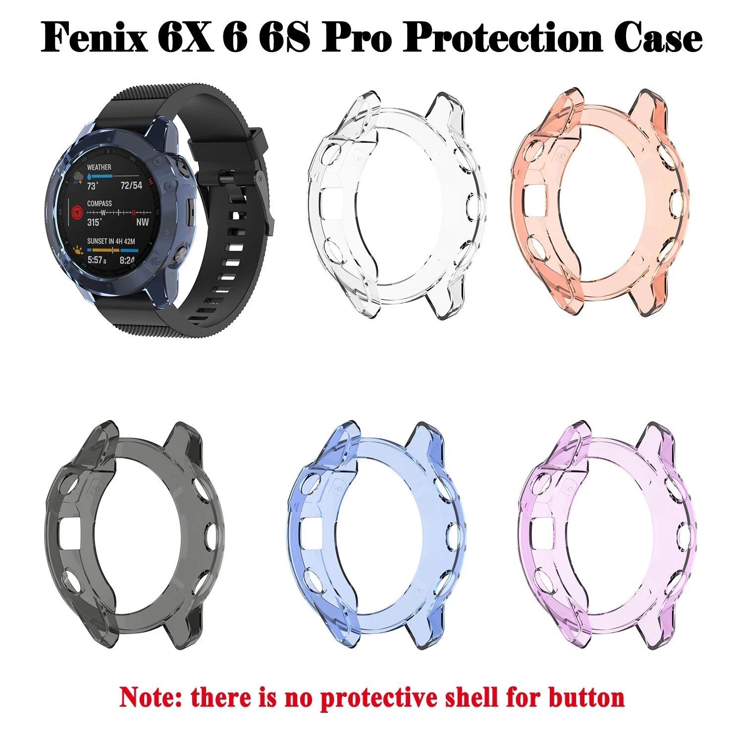 Фото Мягкий чехол из ТПУ для смартфонов Garmin Fenix 7 7S 7X 6 6S 6X Pro Чехол 5 5X Plus №4