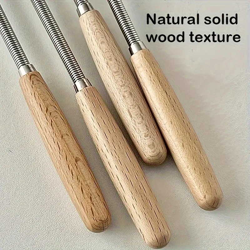 Stainless Steel Mini Egg Beater Wooden Handle Whisk Egg Mixer thumbnail 4