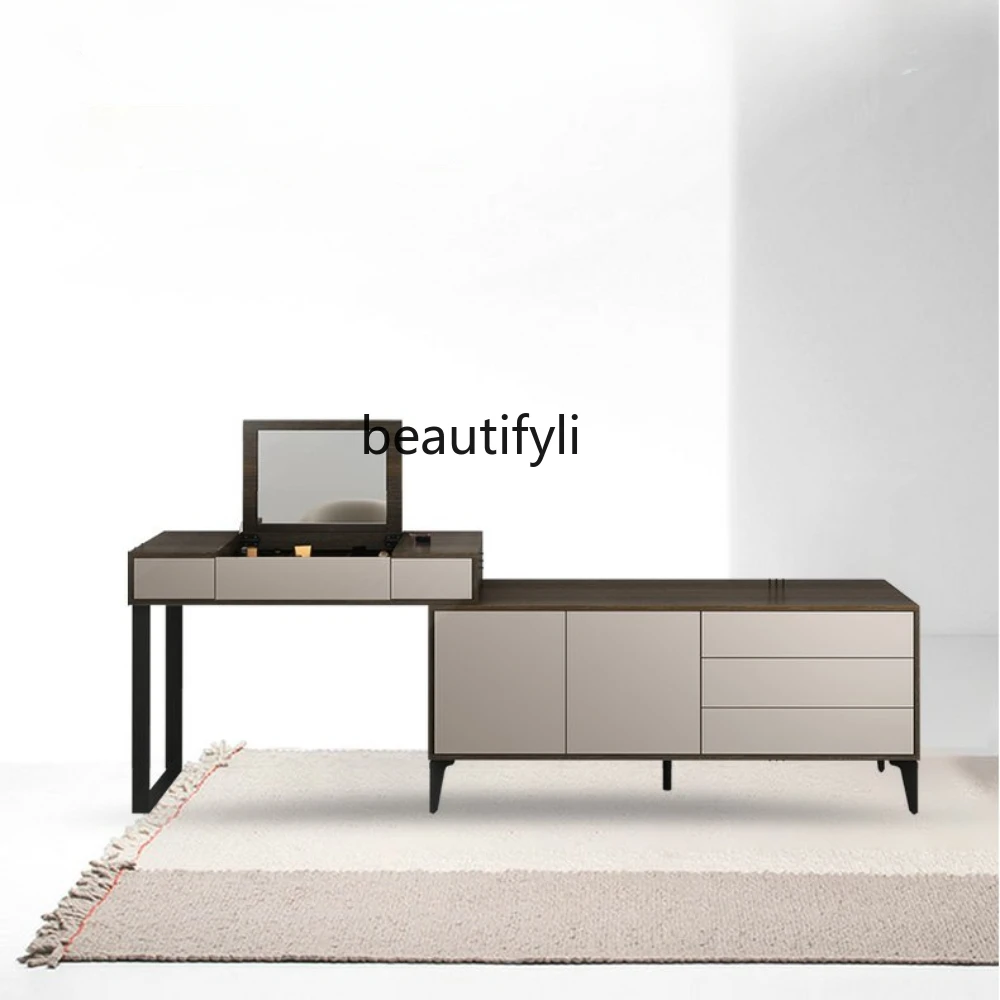 

Light Luxury Corner Dresser Modern Simple Flip Makeup Table Storage Cabinet Chest of Drawers