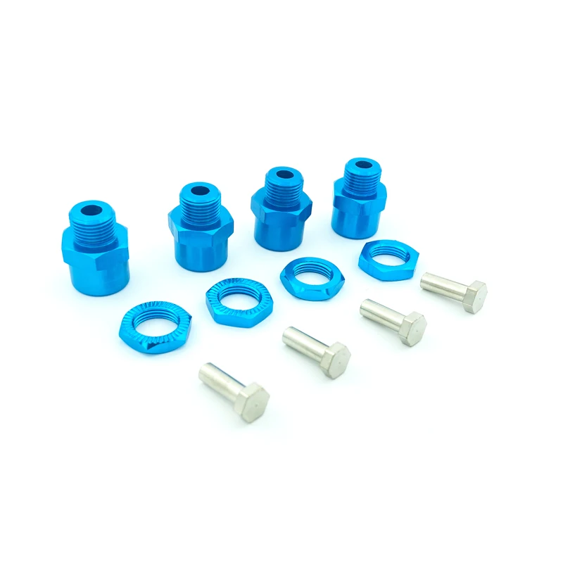 4PCS 알루미늄 합금 16 진수 어댑터 12mm  17mm 휠 16 진수 허브 어댑터 확장 변환 너트 1/10 RC 자동차 업그레이드 1/8 타이어