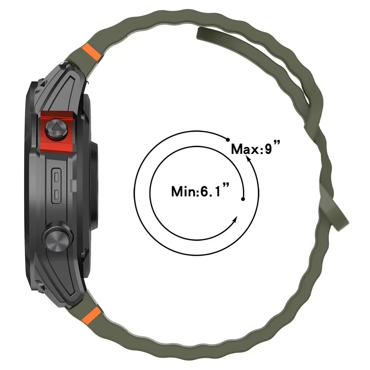 Versatile Silicone Smartwatch Strap, QuickFit Adjustment, Multiple Sizes