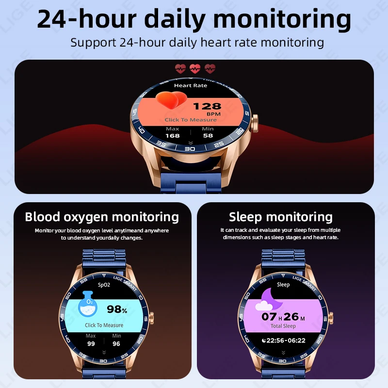 LIGE Men Bluetooth Smart Watch Make Answer Call 1.38" HD Color Display Heart Rate Health Fitness Tracking Women Smartwatch 2025