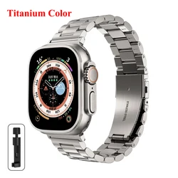 Premium Stainless Steel Watch Bracelet Band for 42mm 44mm 45mm 49mm (Titanium Color)