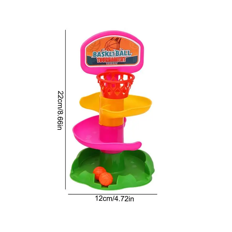 Rolling Ball Track Toy Throwing Basketball Track Toy Interactive Sliding Sphere Tower Early Education Supplies For Toddler