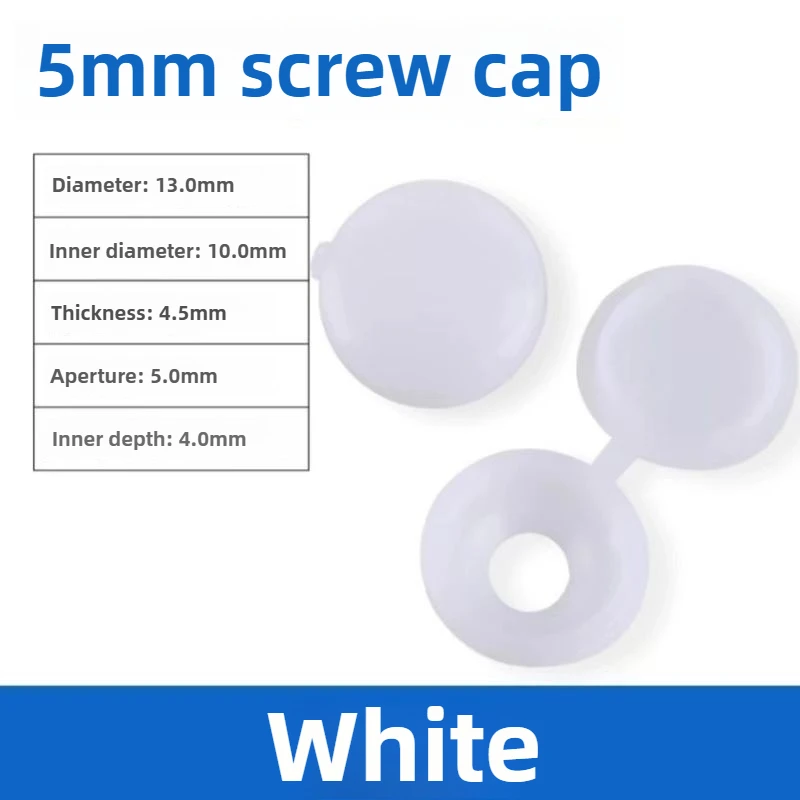 Screw Caps White Black Grey Plastic One-piece Screw Cap Cover Nail Nuts Bolts Decorative Folding Ugly Covers
