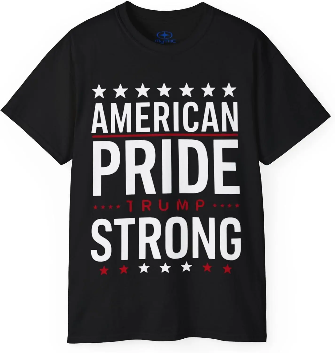 

American Pride Trump Strong Funny, Crew Neck T-Shirts Multi