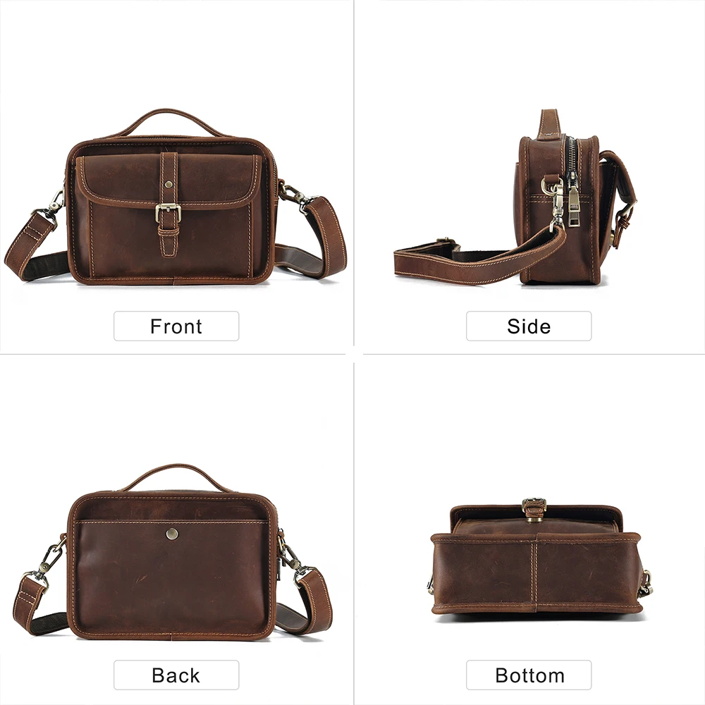 7 Womens Vintage Genuine Brown Leather Messenger Shoulder Cross Body Bag