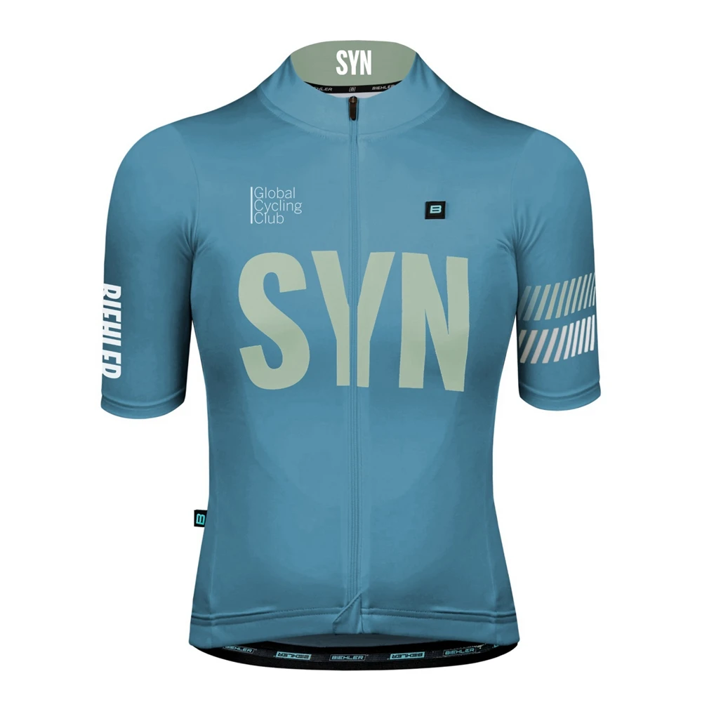 SYN Light blue women's summer short-sleeved cycling jersey top road bike MTB cycling outdoor sportswear
