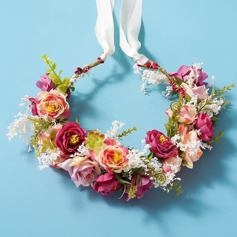 Bridal Hair Accessories Crown Headband Ladies Wedding Bride Festival Flower