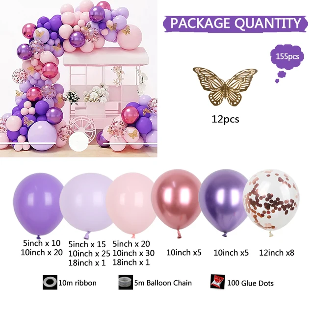 보라색 화환 세트로 마법 같은 행사 장식