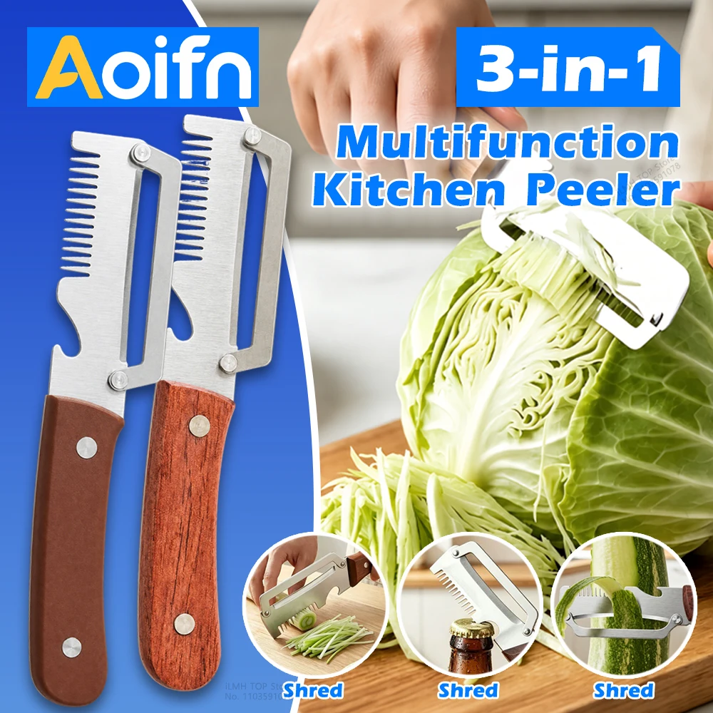 Aoifn Kitchen Peeler Stainless Steel Vegetable Peeler with Plastic or Wooden Handle for Peeling Fruits Vegetables Kitchen Tool 1