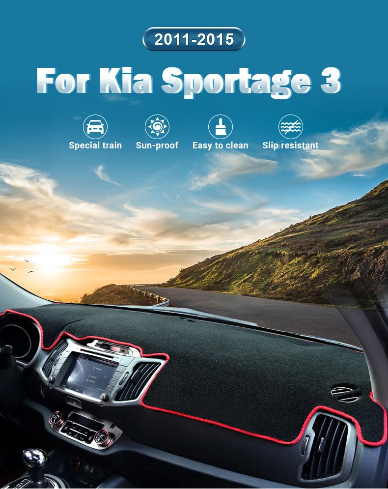 Für Kia Sportage R 3rd 2011 2012 2013 2014 2015 LHD Auto Dashboard Abdeckung Matten Vermeiden Licht Pads Anti-Uv fall Teppiche Zubehör – Detail 1