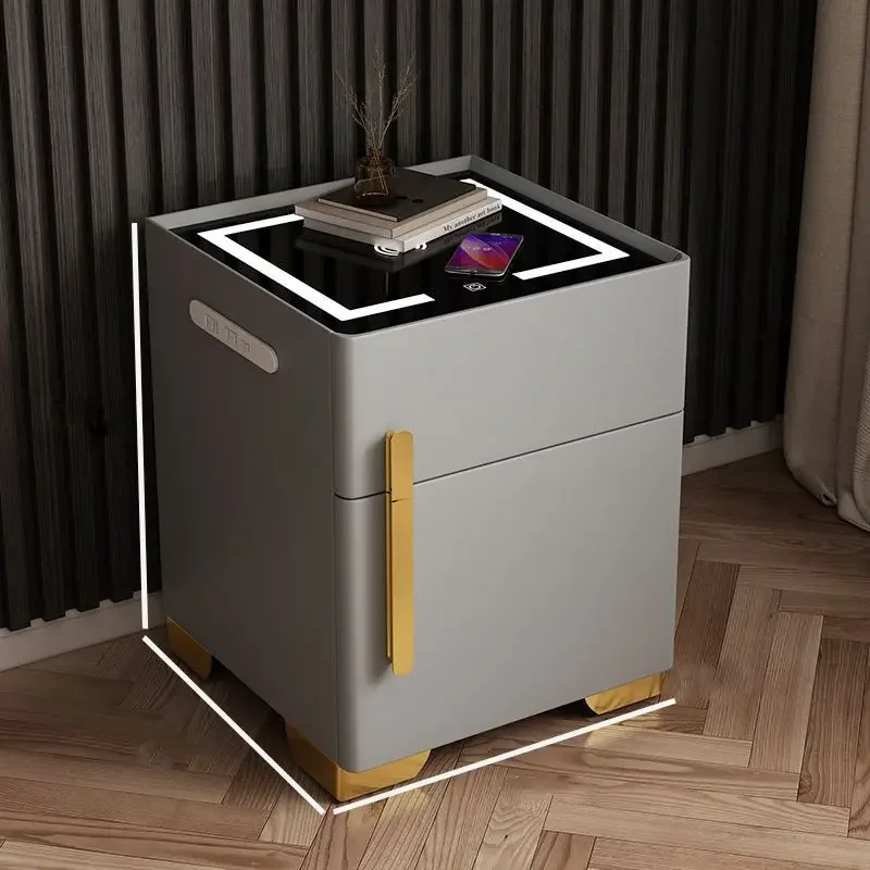 White Smart Bedside Table Bathroom Wooden Bath Bedside Table Modern Mini Floating Muebles Para Dormitorio Furniture