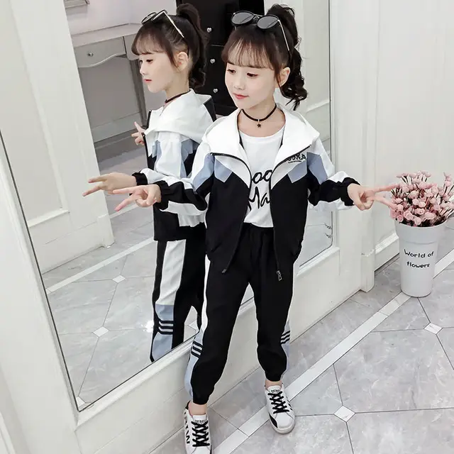 Lente Herfst Kids Meisjes Kpop Sport Kleding Set Baby Colorblock Windjack  Sportkleding + Broek Jeugd School Uniform Trainingspak - AliExpress Moeder  \u0026 Kinderen