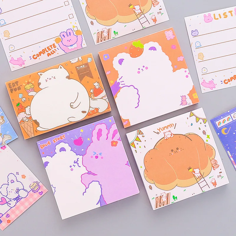 80Page Korean Sticky Notes Version of Cute Cartoon Memo Pad Japanese Stationery Notebook School Office Supplies Factory Outlet