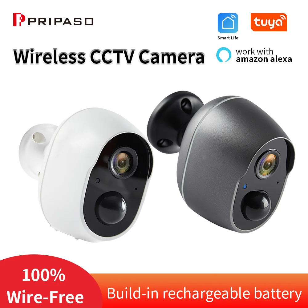 Tuya Wifi Battery Camera Outdoor Cctv Monitor Ricaricabile Smart Life Ip Cam Ip66Waterproof Wireless No Wirehome Security Camera