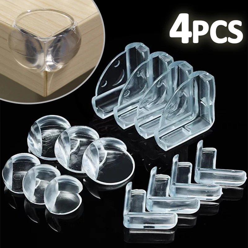 4Pcs Anti-Collision Angle Baby Rectangle Safety Thickened Glass