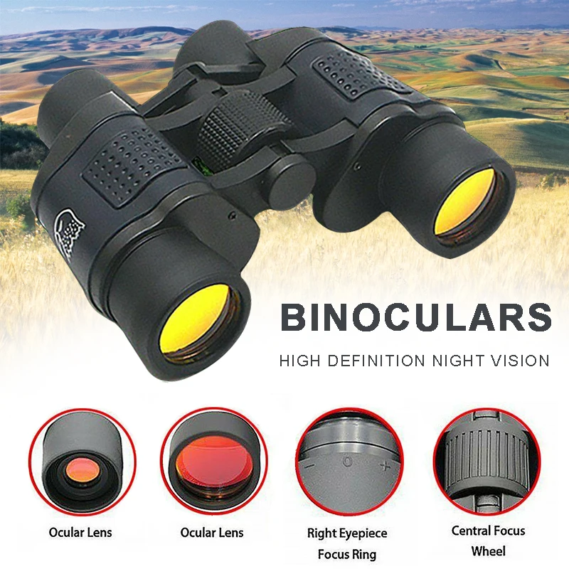 Professional HD 60x60 Army Optics Zoom Binoculars Day/Night Telescope