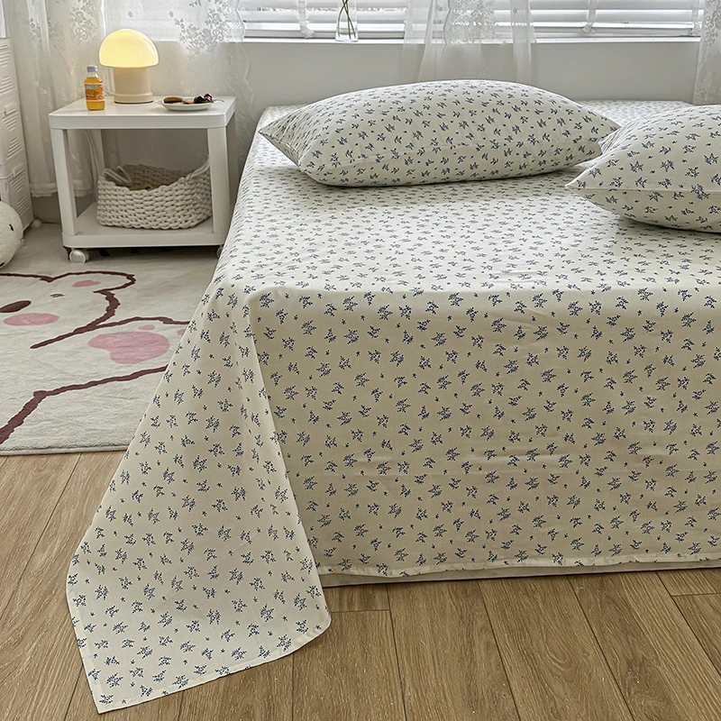 

Простыни сезона осень-зима 2023, милое теплое стеганое одеяло из чистого хлопка с начесом, маленькое покрывало с цветочным узором, двойное покрывало, одиночное покрывало
