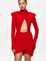 CNYISHE Hollow Out Long Sleeve Solid O Neck Hip Wrap Sheath Zipper Women Dresses Party Outfits Female Bodycon Vestidos Robes - Image 4