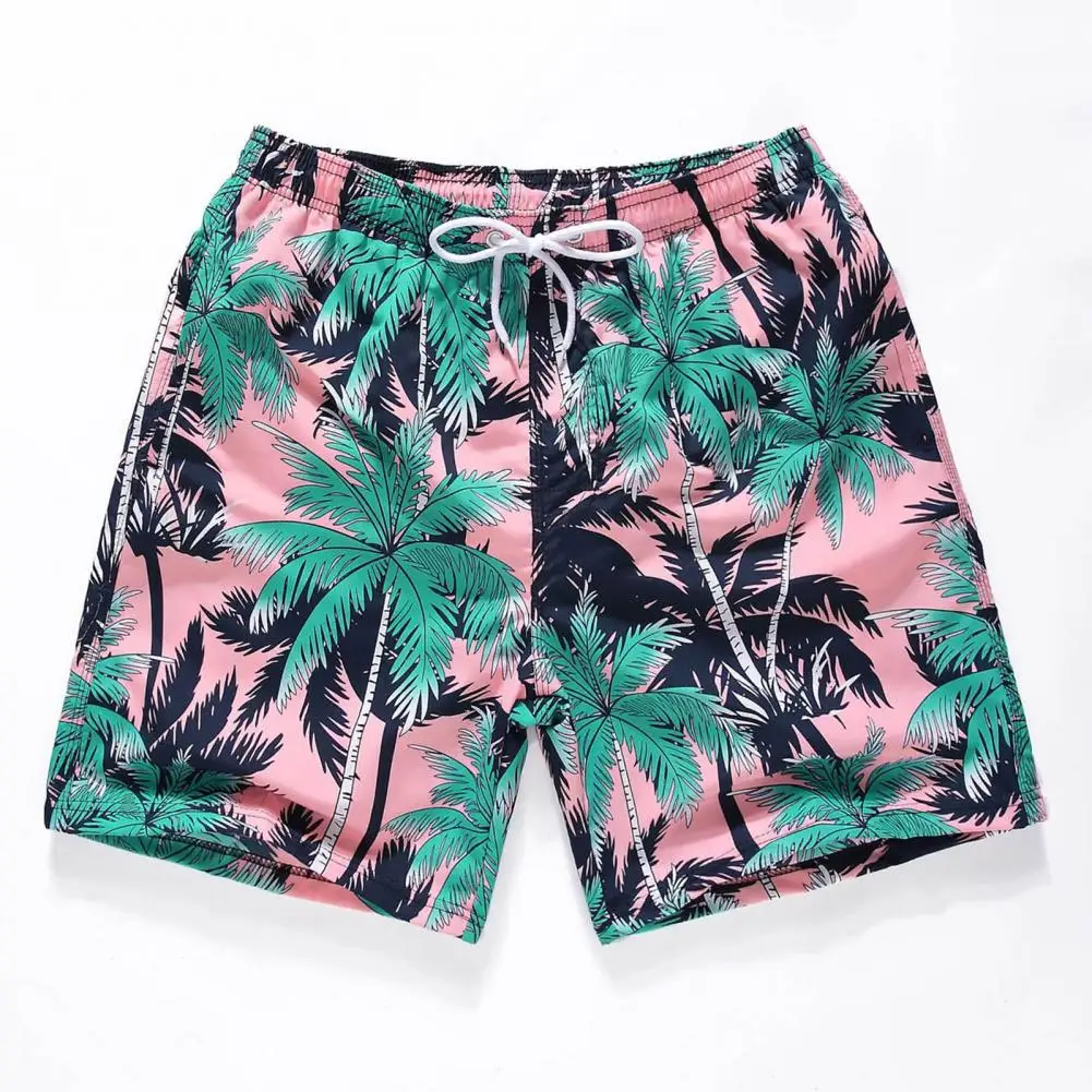 

2023 summer comfortable loose fashion men's shorts drawstring shorts tree print surfboard shorts knee wide leg beach shorts