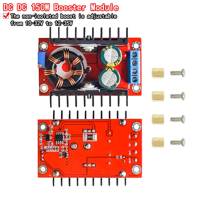 Convertitore DC-DC Boost 150W 12V-32V A 15V-35V Regolabile - Modulo Step-up 24V 6A