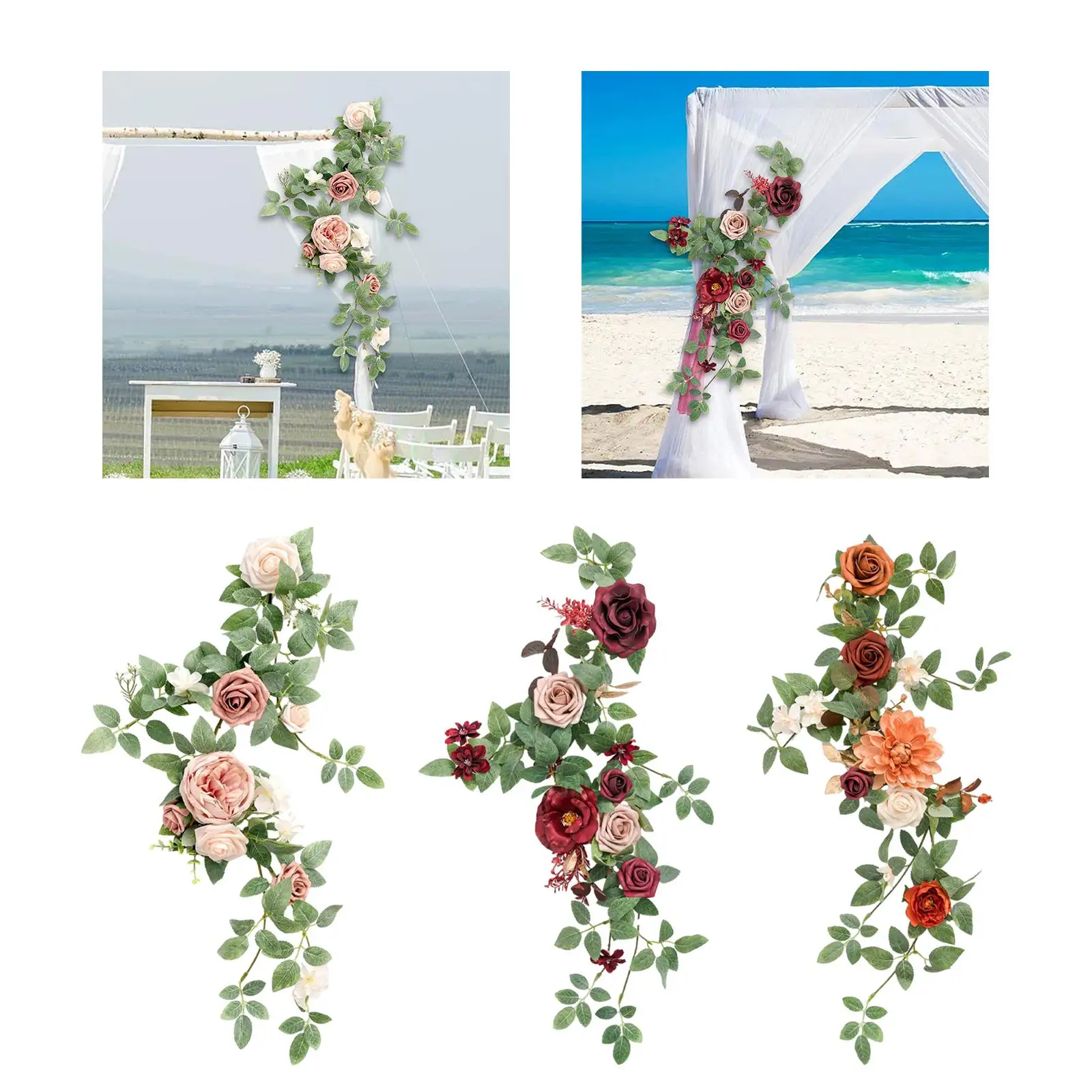 Artificial Flower Swag Flower Arrangement Wedding Arch Flower Silk Flower for Ceremony Front Door Backdrop Arbor Decoration