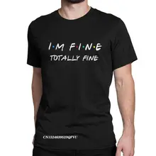 Camisetas de "I'm Fine Ross" para hombres, camisetas de algodón con cuello redondo, estampado gráfico, serie Friends, la reunión, 2022