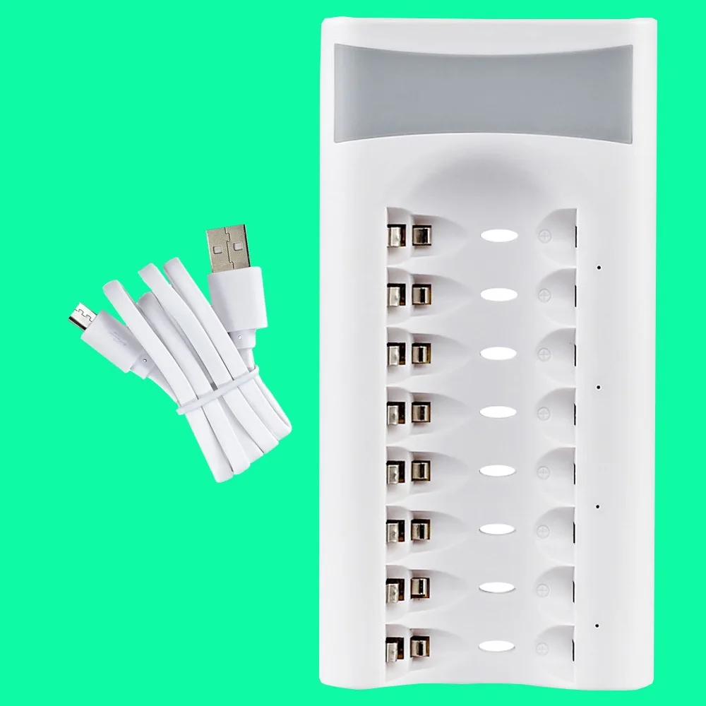Зарядное устройство для батарей AA AAA 8 портов с USB-разъемом |