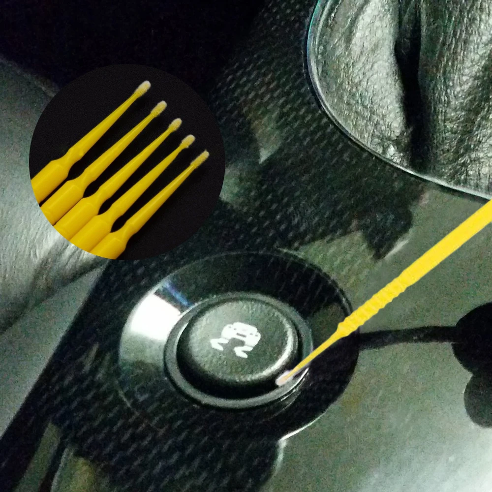 100Pcs Disposable Car Detailing Brushes Paint Touch-up Small Tip Mini Head Brush Car Cleaning Tools Car Accessories Interior 2