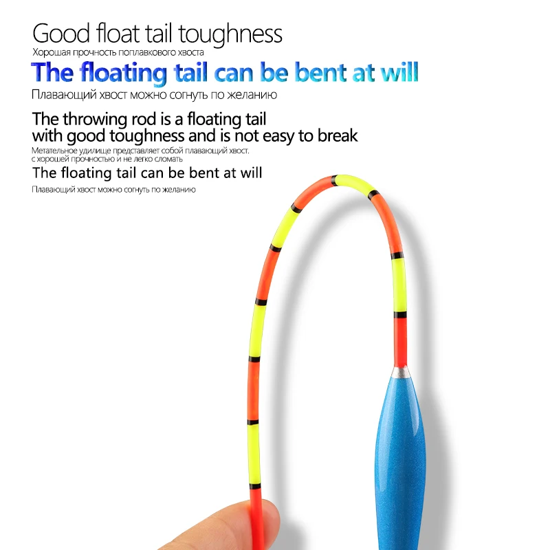 Fishing Floats 3PCS Hooks 1 Bag Buoy Seat Hollow Tail Nano Buoy Eye-catching Boya Fresh Water Float Tools Tackle Accessories