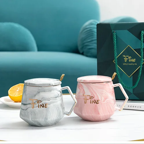 

Nordic Mug Couple Ceramic Cup with Lid Creative Water Cup Mother's Day Gift Set Coffee Cup Gift Box Ceramic Coffee Cup Set Mug